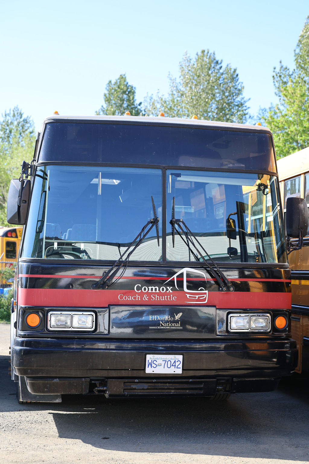 Comox Coach & Shuttle activity bus — front view